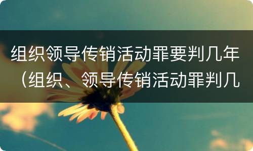 组织领导传销活动罪要判几年（组织、领导传销活动罪判几年）