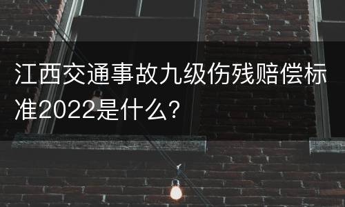 江西交通事故九级伤残赔偿标准2022是什么？
