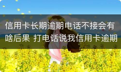 信用卡长期逾期电话不接会有啥后果 打电话说我信用卡逾期 我没办信用卡