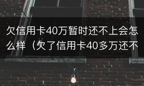 欠信用卡40万暂时还不上会怎么样（欠了信用卡40多万还不上怎么办）