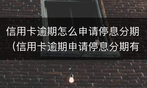 信用卡逾期怎么申请停息分期（信用卡逾期申请停息分期有什么影响）