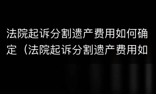 法院起诉分割遗产费用如何确定（法院起诉分割遗产费用如何确定的）
