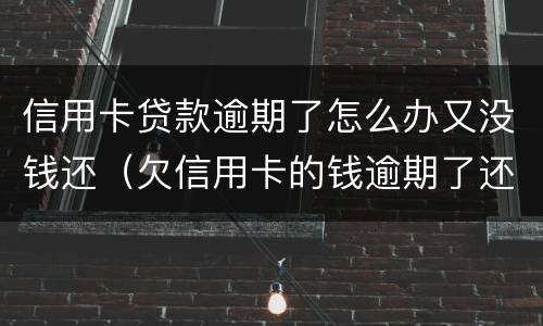 信用卡贷款逾期了怎么办又没钱还（欠信用卡的钱逾期了还不上怎么办）