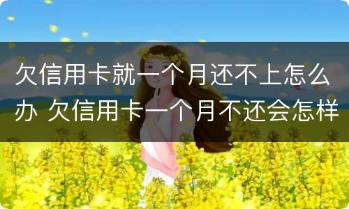 欠信用卡就一个月还不上怎么办 欠信用卡一个月不还会怎样