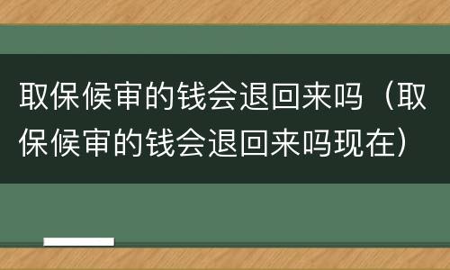 取保候审的钱会退回来吗（取保候审的钱会退回来吗现在）