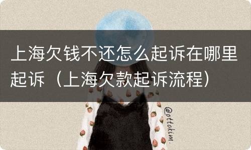 上海欠钱不还怎么起诉在哪里起诉（上海欠款起诉流程）