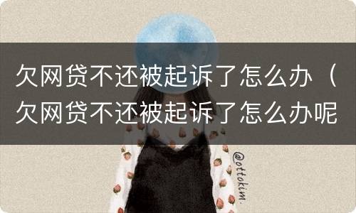欠网贷不还被起诉了怎么办（欠网贷不还被起诉了怎么办呢）