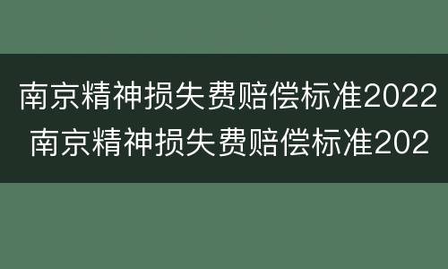 南京精神损失费赔偿标准2022 南京精神损失费赔偿标准2022年