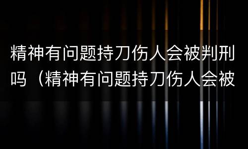 精神有问题持刀伤人会被判刑吗（精神有问题持刀伤人会被判刑吗）