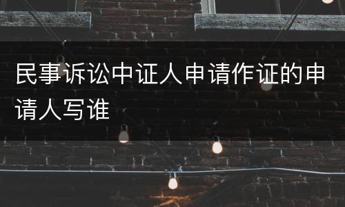 民事诉讼中证人申请作证的申请人写谁