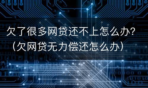 欠了很多网贷还不上怎么办？（欠网贷无力偿还怎么办）