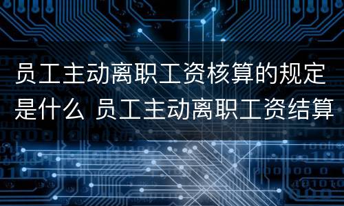 员工主动离职工资核算的规定是什么 员工主动离职工资结算规定