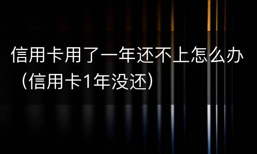 信用卡用了一年还不上怎么办（信用卡1年没还）