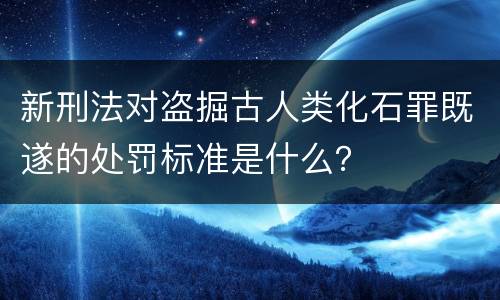 新刑法对盗掘古人类化石罪既遂的处罚标准是什么？