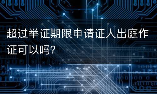 超过举证期限申请证人出庭作证可以吗？