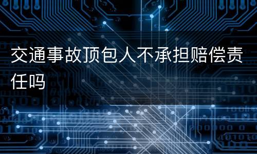 交通事故顶包人不承担赔偿责任吗