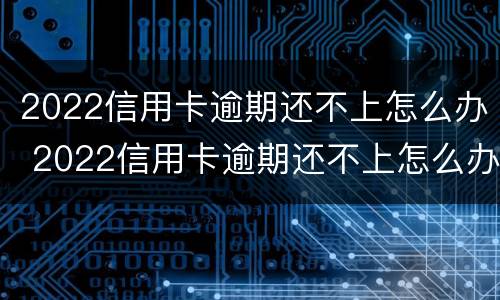 2022信用卡逾期还不上怎么办 2022信用卡逾期还不上怎么办呀
