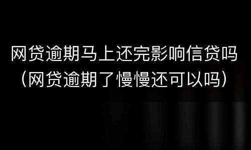 网贷逾期马上还完影响信贷吗（网贷逾期了慢慢还可以吗）