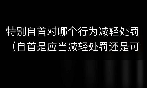 特别自首对哪个行为减轻处罚（自首是应当减轻处罚还是可以减轻）