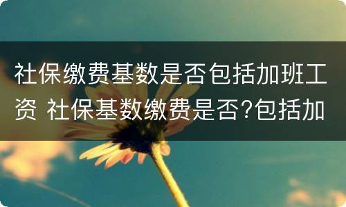 社保缴费基数是否包括加班工资 社保基数缴费是否?包括加班费