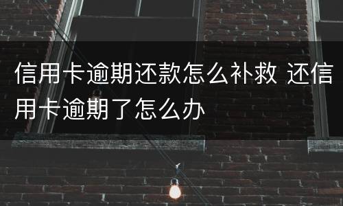 信用卡逾期还款怎么补救 还信用卡逾期了怎么办
