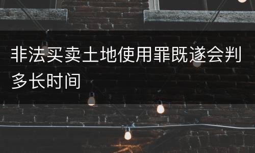 非法买卖土地使用罪既遂会判多长时间