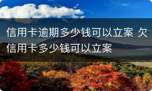 信用卡逾期多少钱可以立案 欠信用卡多少钱可以立案