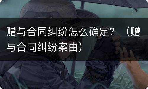 赠与合同纠纷怎么确定？（赠与合同纠纷案由）