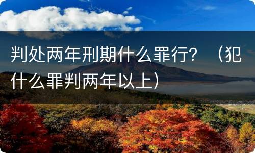 判处两年刑期什么罪行？（犯什么罪判两年以上）