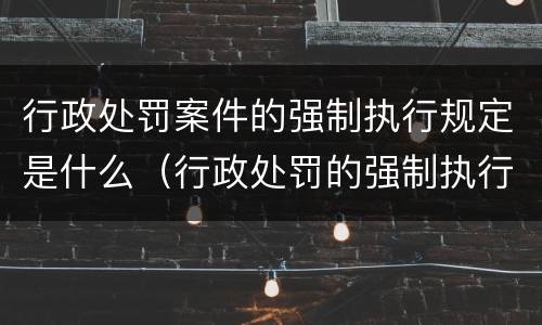 行政处罚案件的强制执行规定是什么（行政处罚的强制执行有哪些）