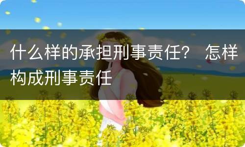什么样的承担刑事责任？ 怎样构成刑事责任