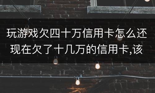玩游戏欠四十万信用卡怎么还 现在欠了十几万的信用卡,该怎么生存