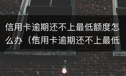 信用卡逾期还不上最低额度怎么办（信用卡逾期还不上最低额度怎么办每次少还点可以吗）