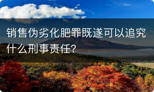 销售伪劣化肥罪既遂可以追究什么刑事责任？