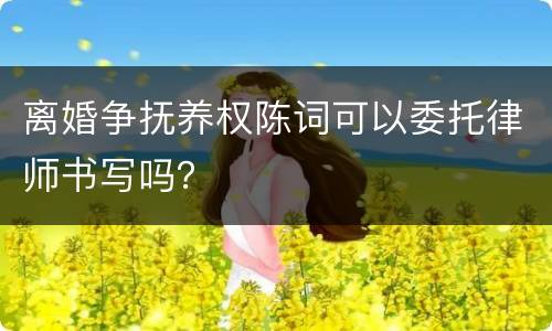 离婚争抚养权陈词可以委托律师书写吗？