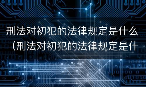 刑法对初犯的法律规定是什么（刑法对初犯的法律规定是什么意思）