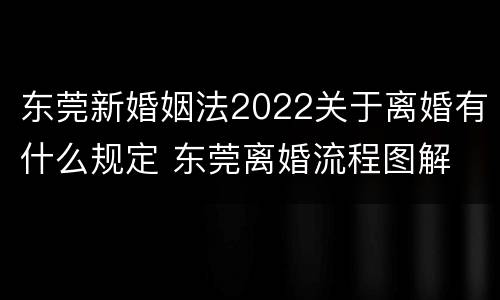 东莞新婚姻法2022关于离婚有什么规定 东莞离婚流程图解