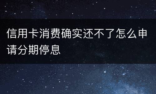 信用卡消费确实还不了怎么申请分期停息