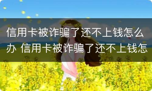 信用卡被诈骗了还不上钱怎么办 信用卡被诈骗了还不上钱怎么办