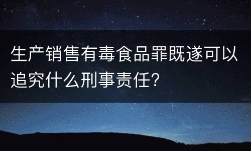 生产销售有毒食品罪既遂可以追究什么刑事责任?