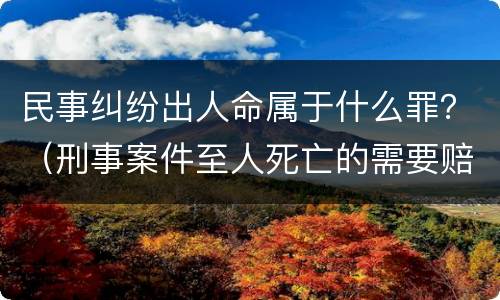 民事纠纷出人命属于什么罪？（刑事案件至人死亡的需要赔偿吗）
