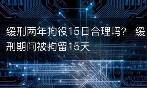 缓刑两年拘役15日合理吗？ 缓刑期间被拘留15天