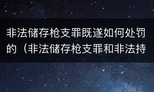 非法储存枪支罪既遂如何处罚的（非法储存枪支罪和非法持有枪支罪）