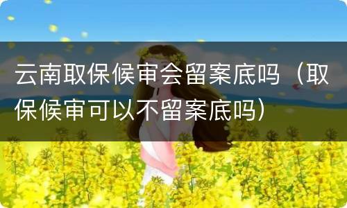 云南取保候审会留案底吗（取保候审可以不留案底吗）