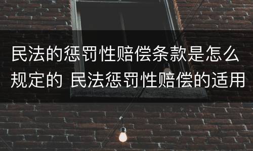民法的惩罚性赔偿条款是怎么规定的 民法惩罚性赔偿的适用范围