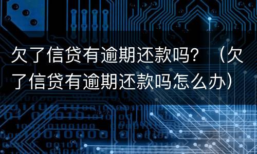 欠了信贷有逾期还款吗？（欠了信贷有逾期还款吗怎么办）