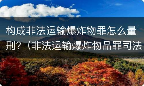 构成非法运输爆炸物罪怎么量刑?（非法运输爆炸物品罪司法解释）