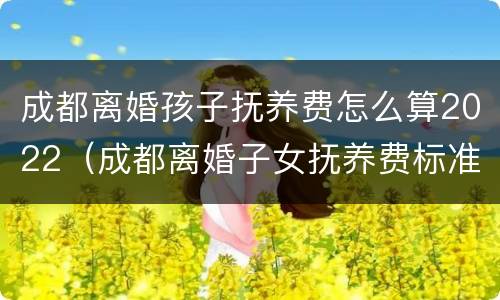 成都离婚孩子抚养费怎么算2022（成都离婚子女抚养费标准）