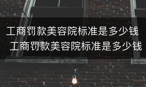 工商罚款美容院标准是多少钱 工商罚款美容院标准是多少钱呢