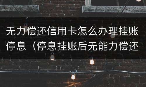 无力偿还信用卡怎么办理挂账停息（停息挂账后无能力偿还怎么办）